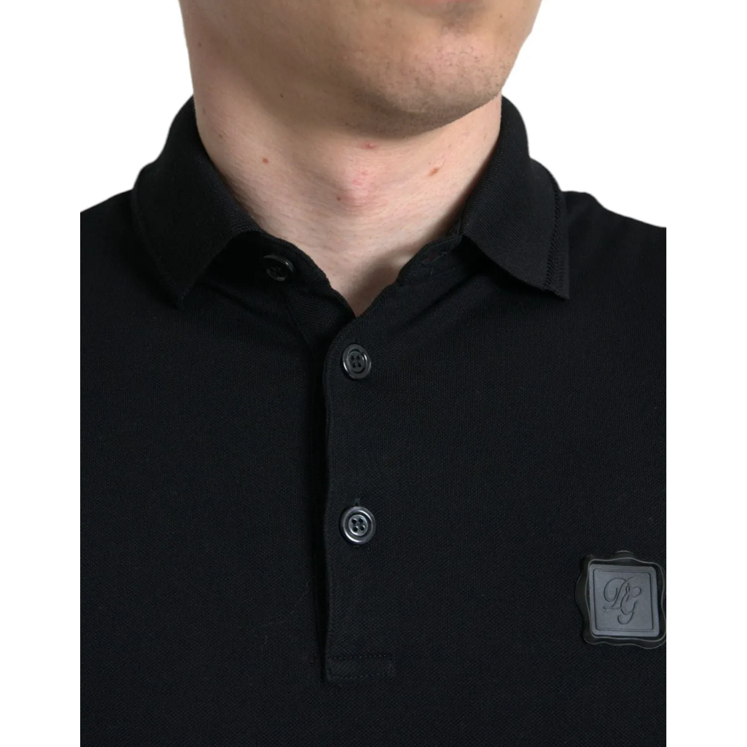 Dolce & Gabbana Elegant Black Cotton Polo Shirt