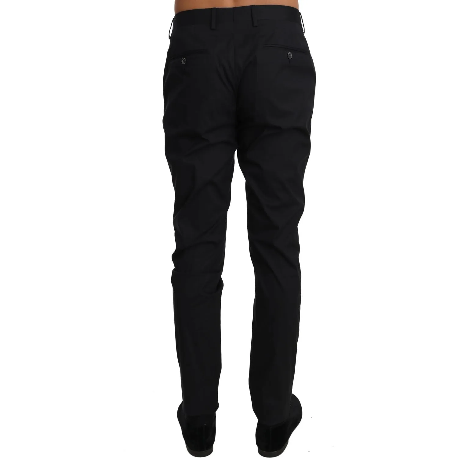 Dolce & Gabbana Elegant Black Formal Wool-Blend Trousers