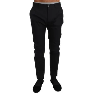 Dolce & Gabbana Elegant Black Formal Wool-Blend Trousers