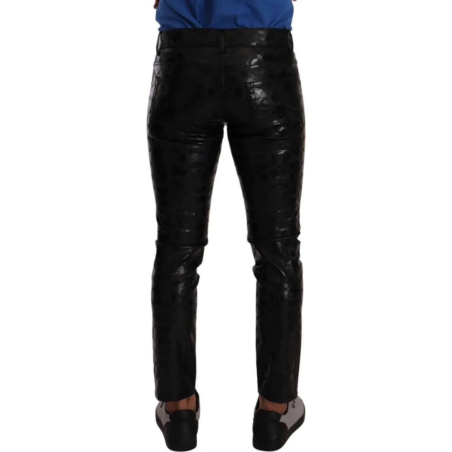 Dolce & Gabbana Elegant Black Logo Skinny Pants