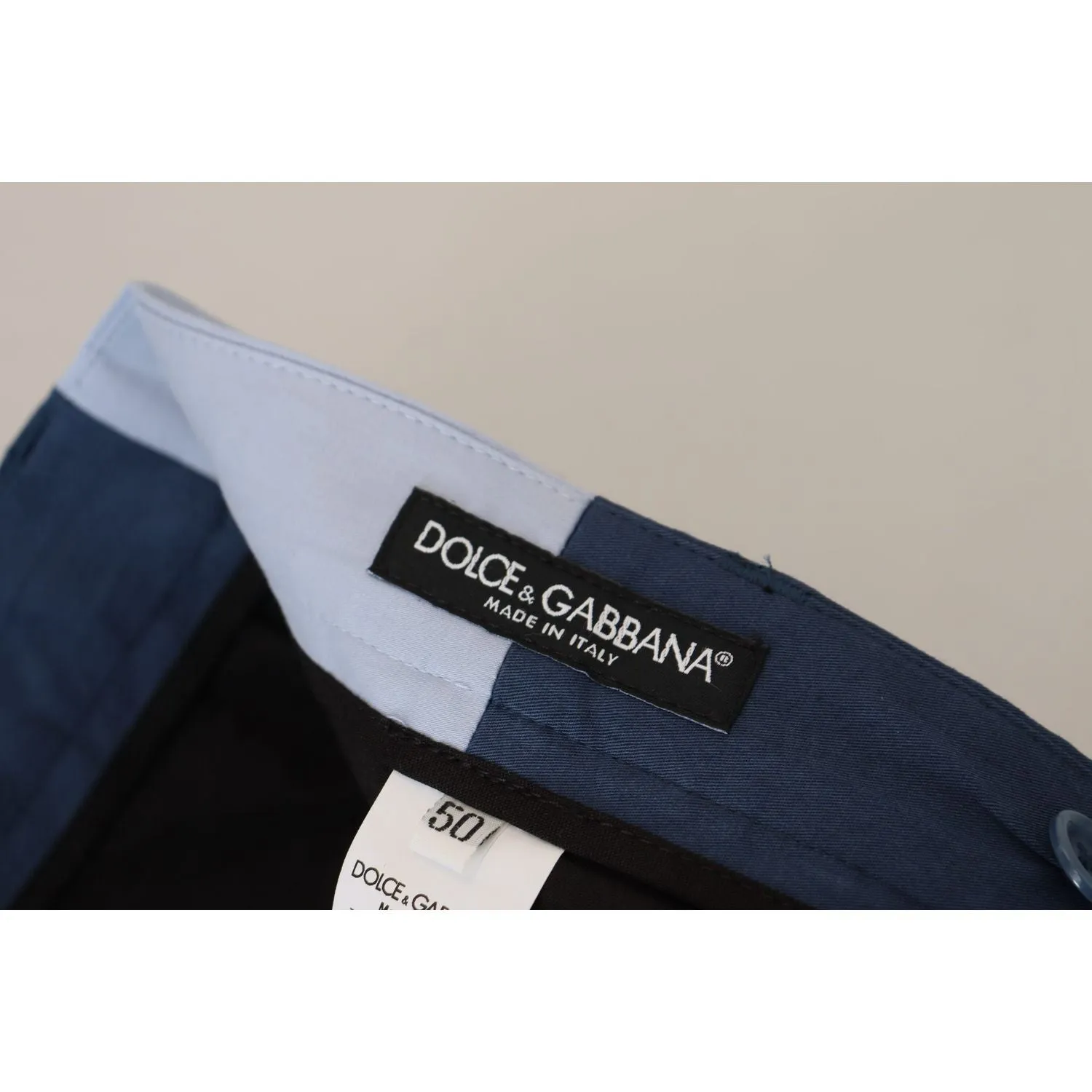 Dolce & Gabbana Elegant Blue Cotton Blend Pants for Men