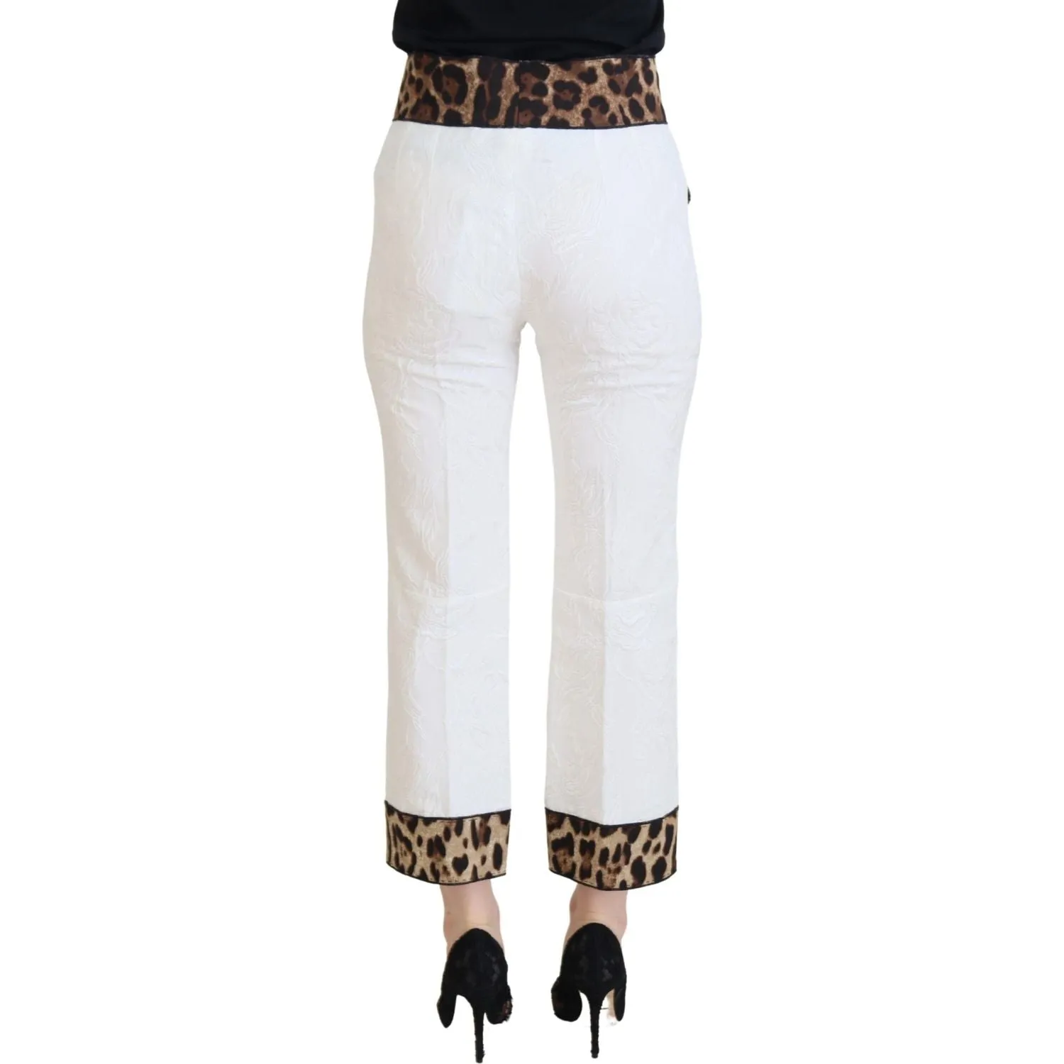 Dolce & Gabbana Elegant Leopard Print Pants for Sophisticated Style