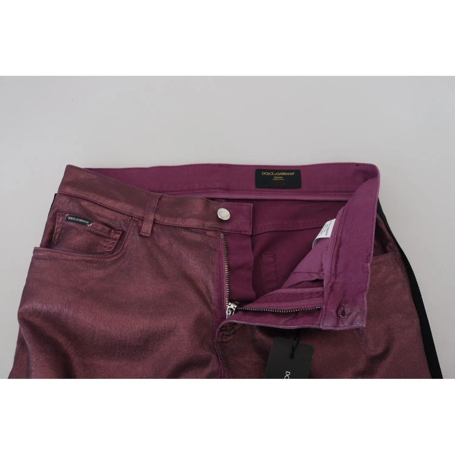 Dolce & Gabbana Elegant Magenta Cotton Trousers