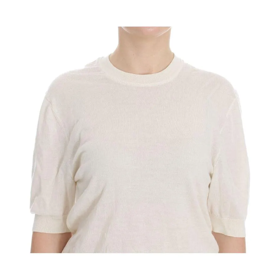 Dolce & Gabbana Elegant White Cashmere Sweater