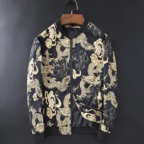 Dragon Printed Bomber Jacket