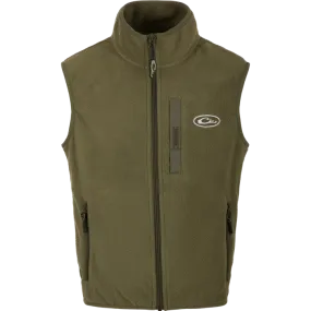 Drake Youth Camp Fleece Vest- Olive