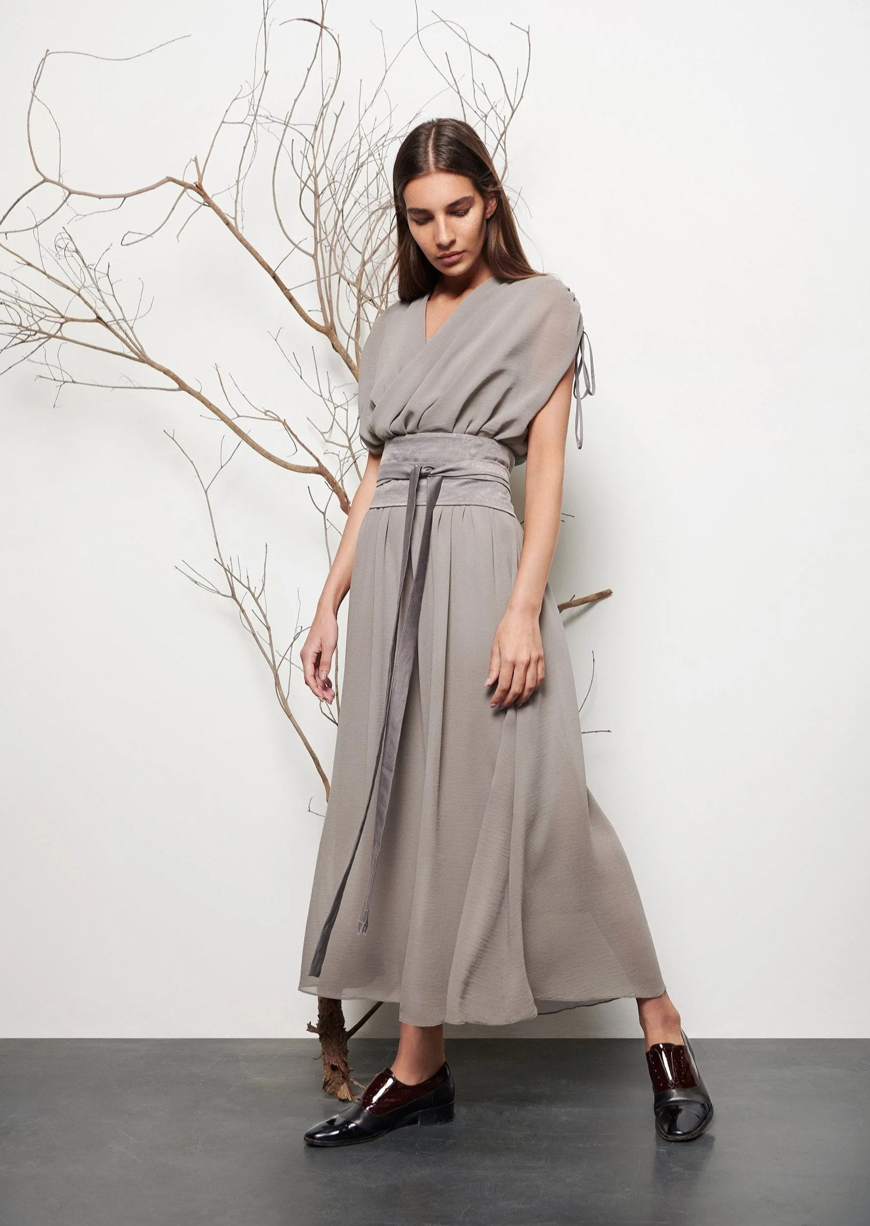 Draped neckline dress