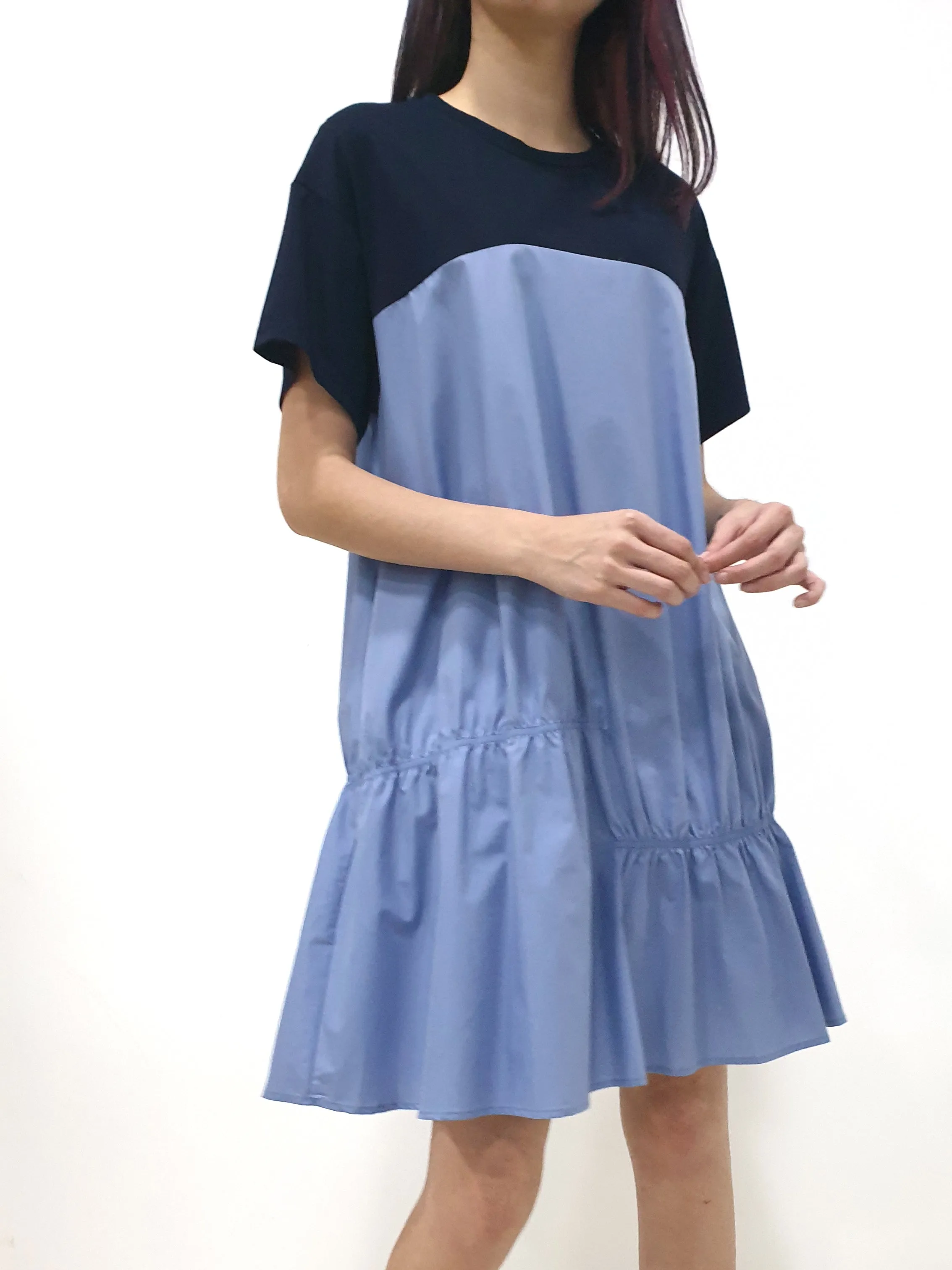 Duo Gather Casual Dress - Blue (Non-returnable)