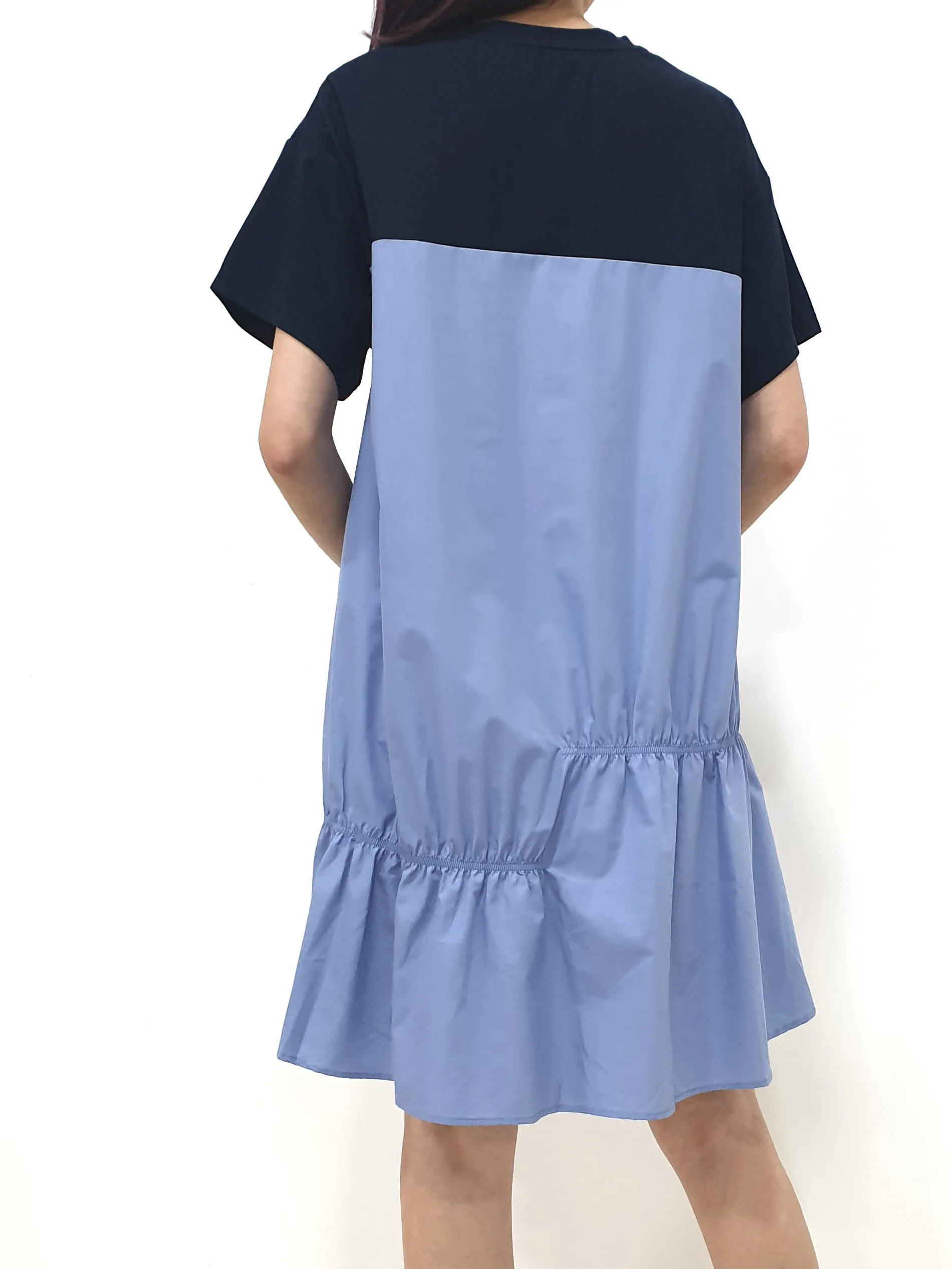 Duo Gather Casual Dress - Blue (Non-returnable)