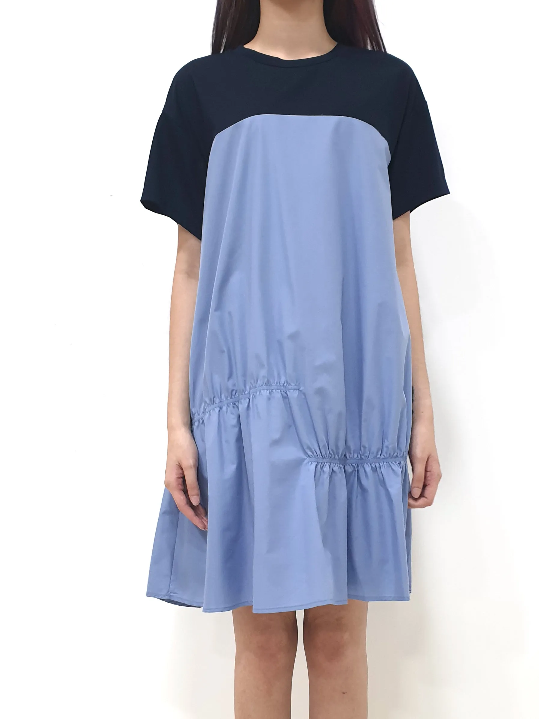 Duo Gather Casual Dress - Blue (Non-returnable)