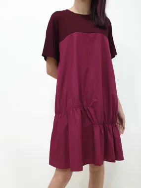 Duo Gather Casual Dress - Plum (Non-returnable)