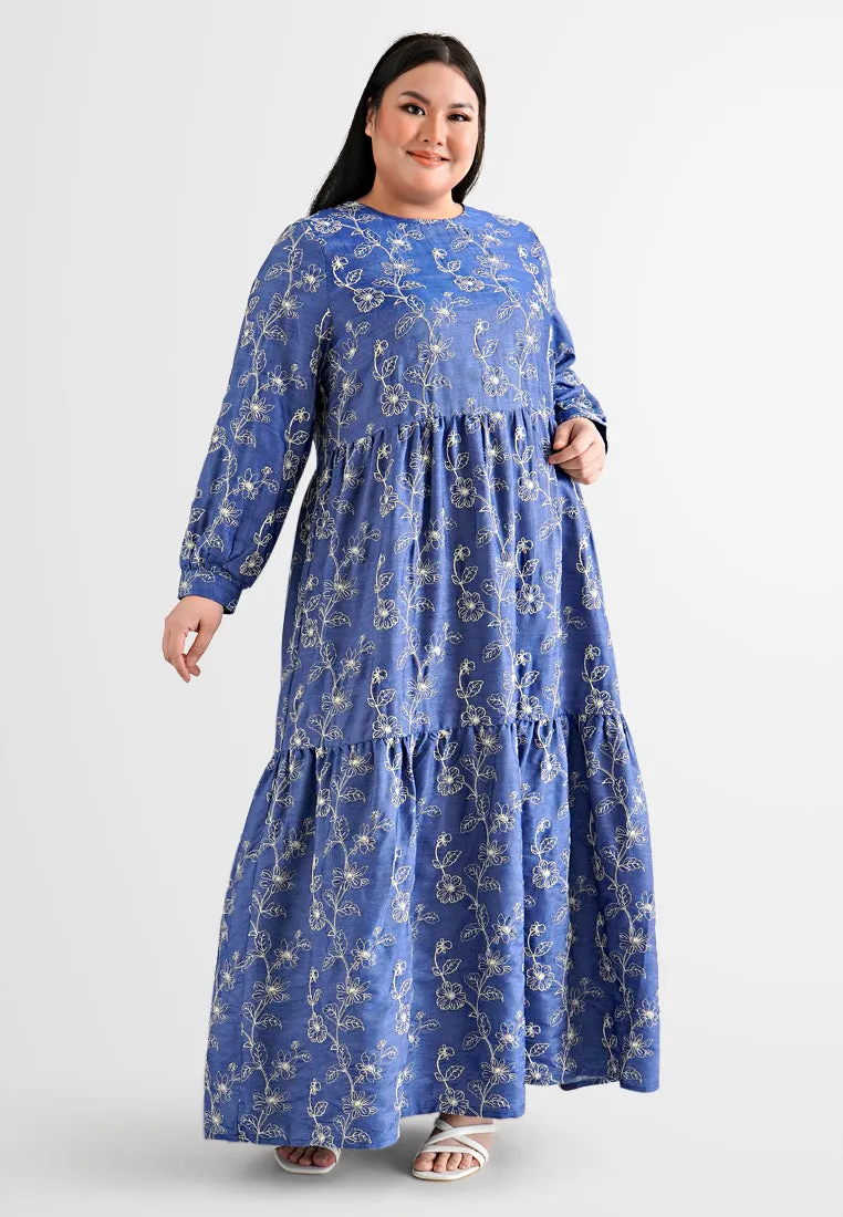 Eden Embroidery Tiered Long Dress