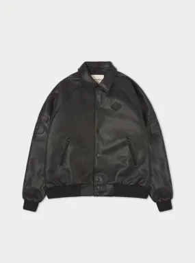 EMBOSSED BOMBER JACKET - BLACK