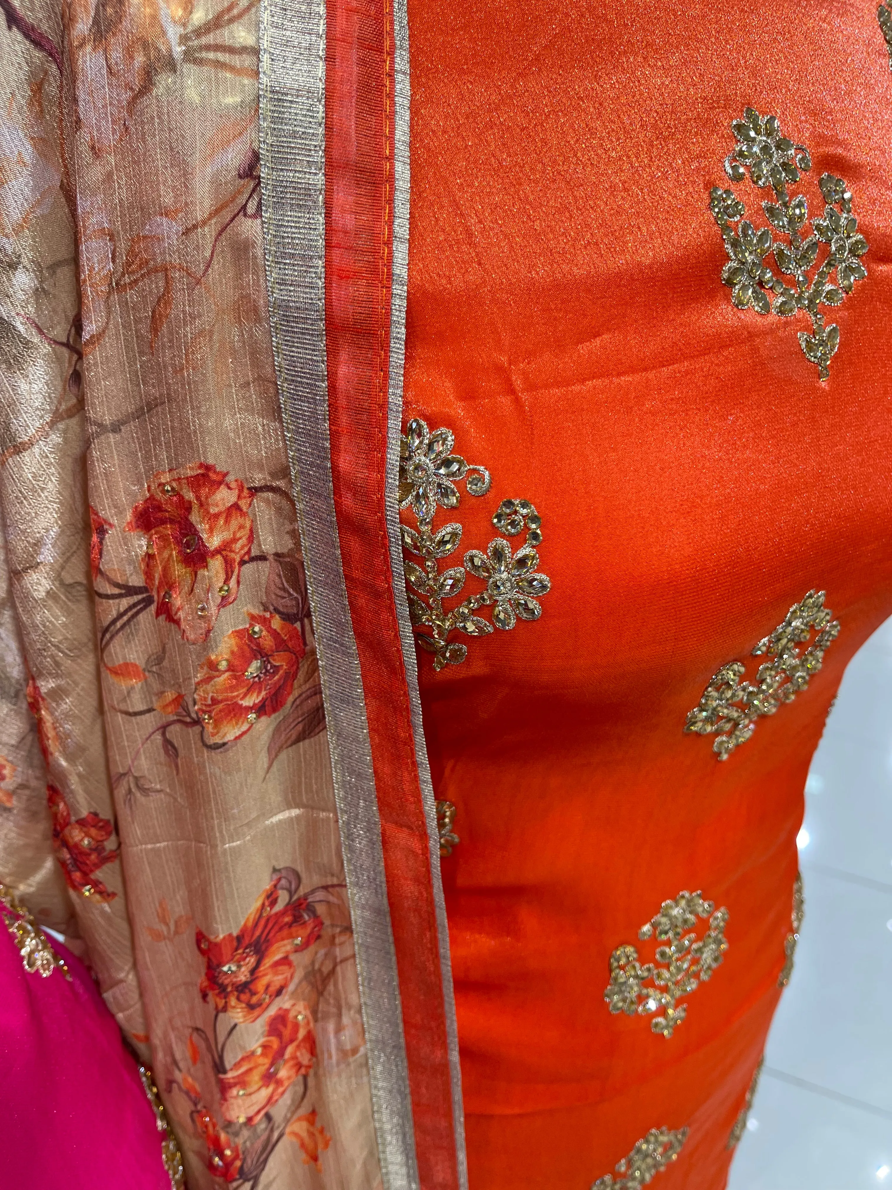 Embroidered Dupion Silk