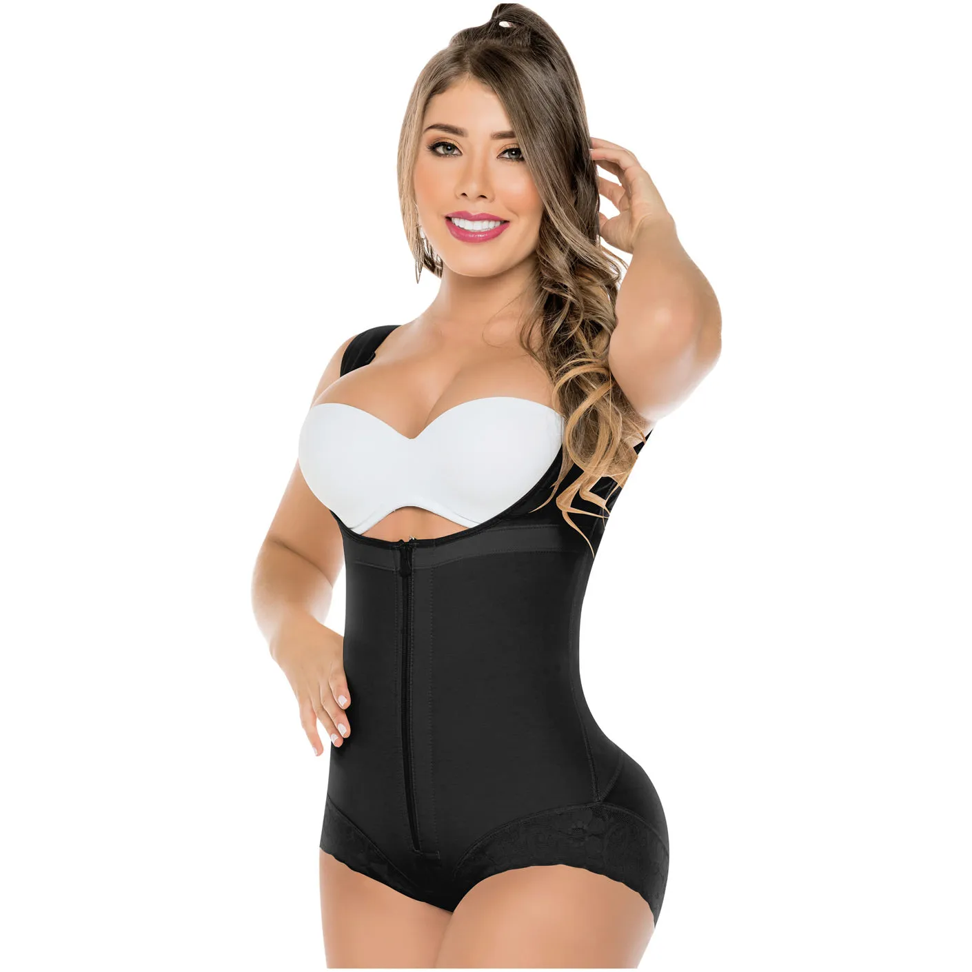 Fajas Colombianas Open Bust Panty Shapewear Bodysuit Post Surgery Salome 411