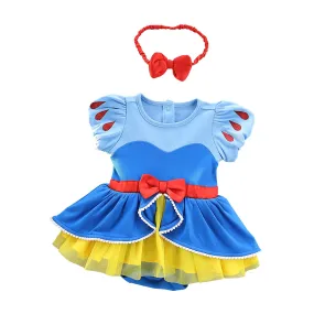 FC212 - Baby Girl Princess Romper Costumes Onesie Dress Bodysuit with Headband