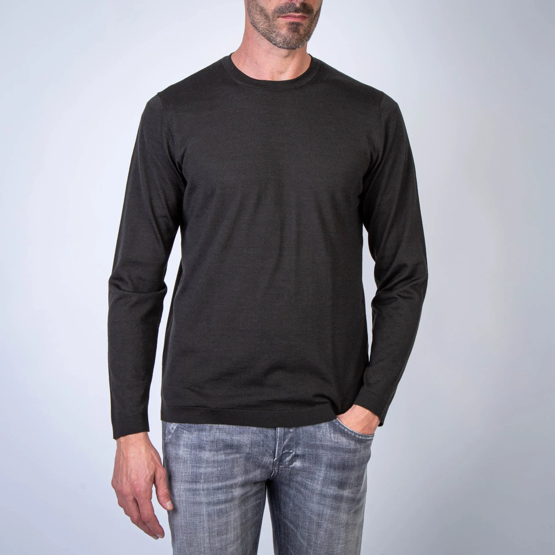 FILIPPO DE LAURENTIIS SWEATER TS0ML LSC18R 591 MILITARE