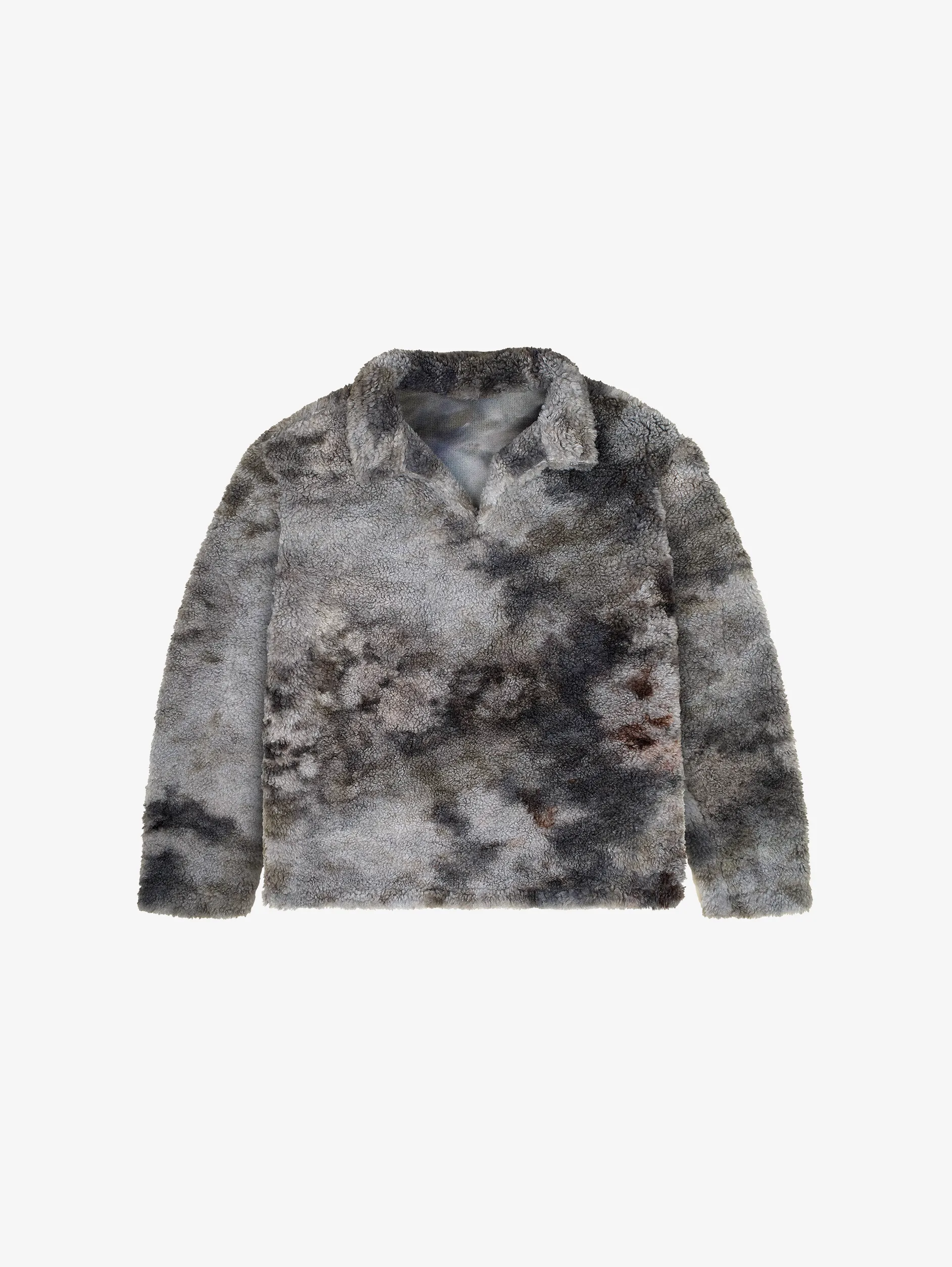 FLEECE POLO TIE DYE "GREY"