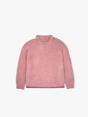 FUZZY MOHAIR POLO "OLD ROSE"