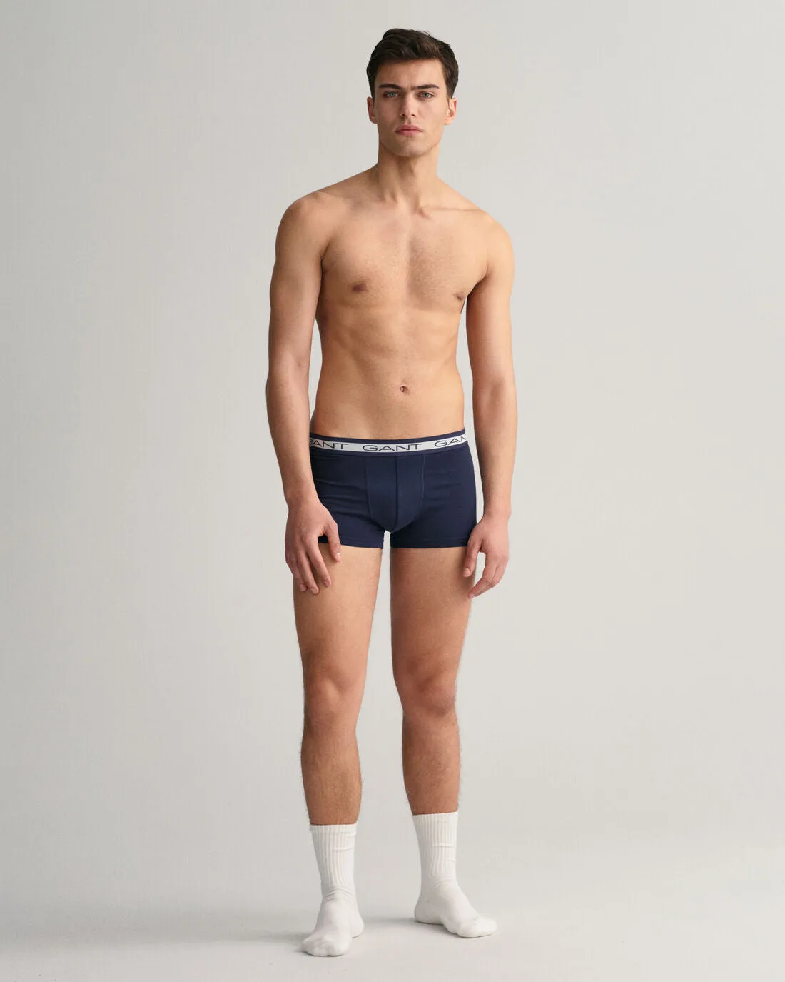 GANT - 3 Pack Basic Cotton Stretch Trunks, Navy