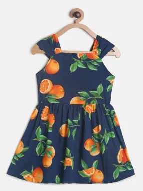 Girls Floral Print Cotton Dress