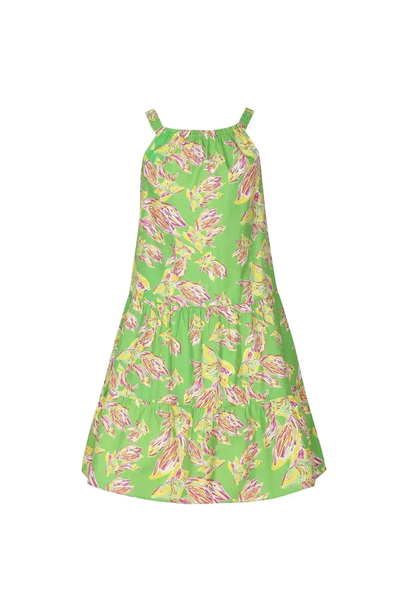 Girl's Lime Pink Fishy Dress