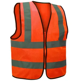 Glitz, Fluorescent  Hi-Vis Safety Vest With 2 Vertical 2 Horizontal Hi-Vis Reflective Tapes. Velcro Enclosure.