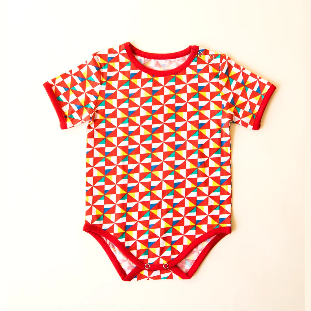 Half Sleeves Bodysuit - Pinwheel Parade