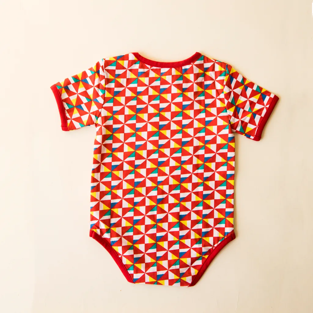 Half Sleeves Bodysuit - Pinwheel Parade