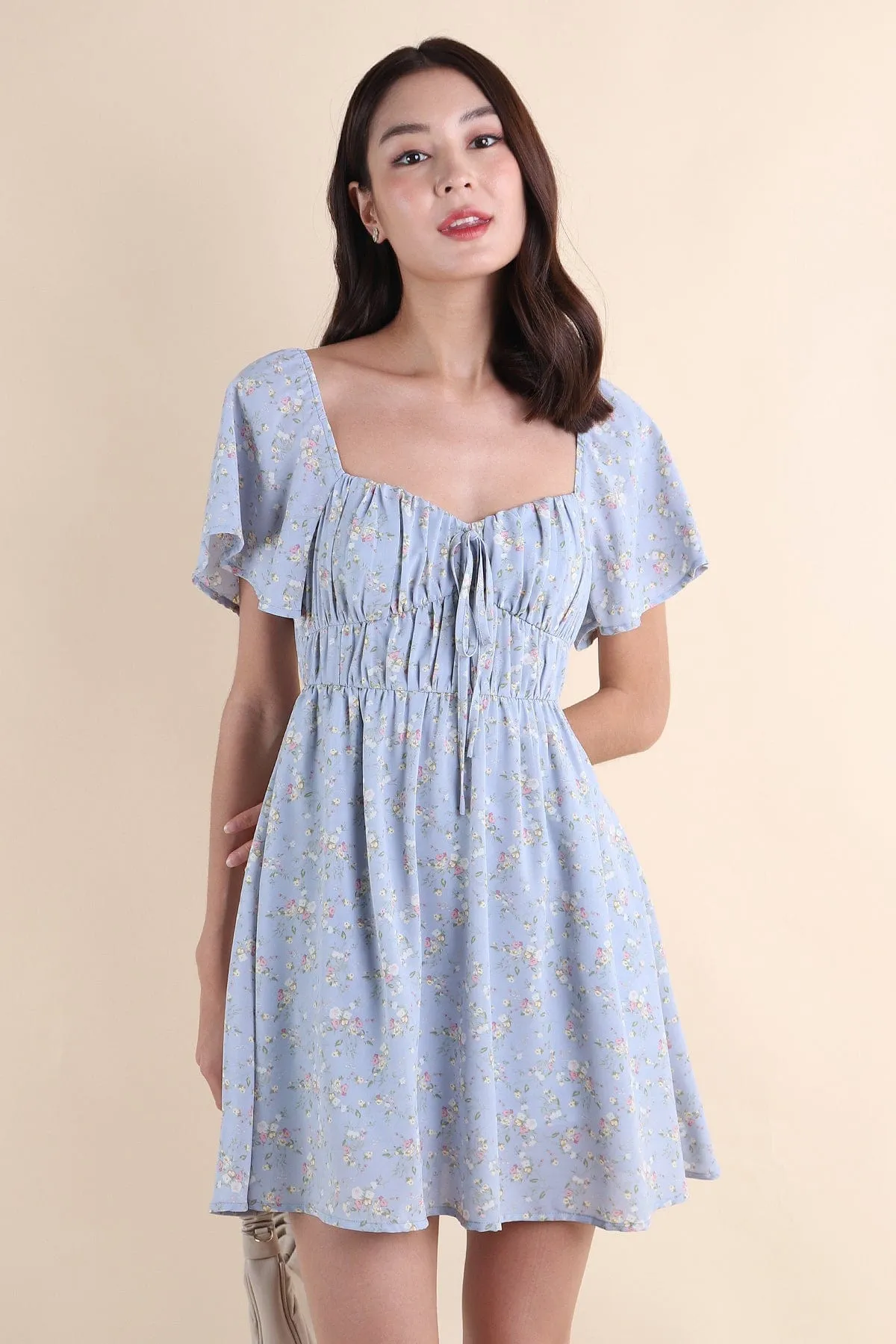 HAYLEY FLORAL DRESS IN BLUE