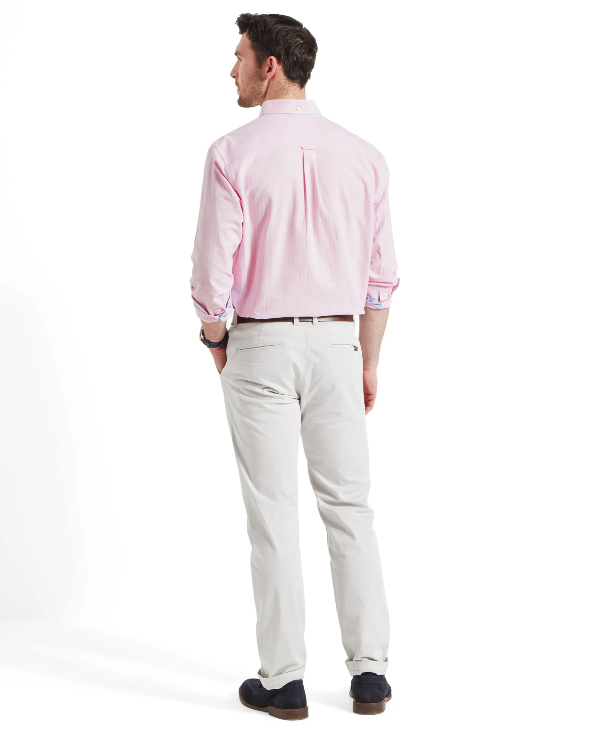 Holt Soft Oxford Tailored Shirt - Pink/Blue Stripe