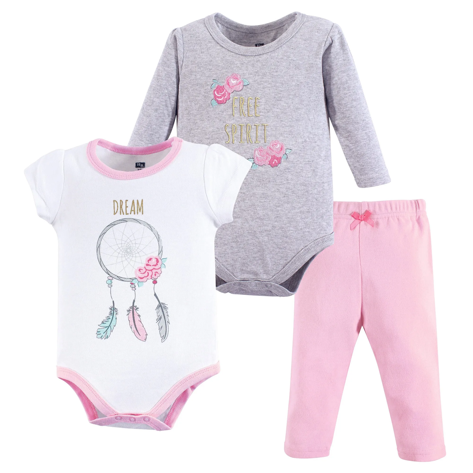 Hudson Baby Cotton Bodysuit and Pant Set, Dream Catcher