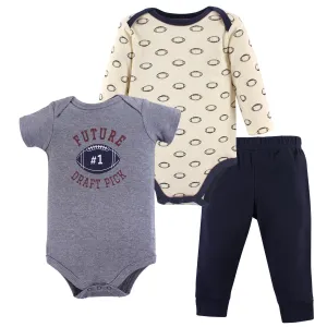 Hudson Baby Cotton Bodysuit and Pant Set, Football