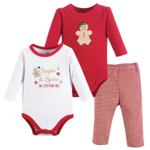 Hudson Baby Cotton Bodysuit and Pant Set, Sugar Spice