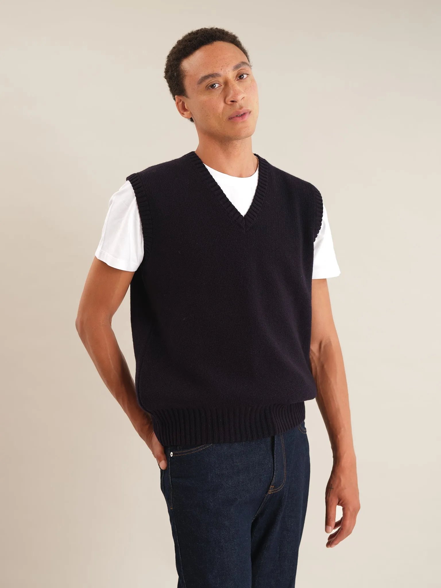 Ink Navy Lambswool Vest