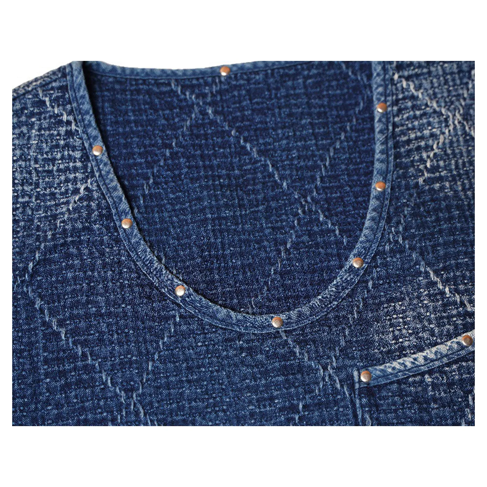 Japanese Retro Plant-dyed Indigo Sashiko Vest