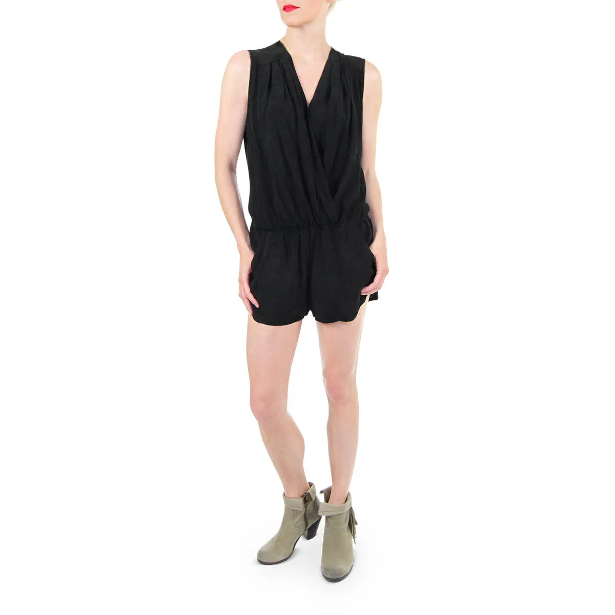 Julia Romper in Faded Black