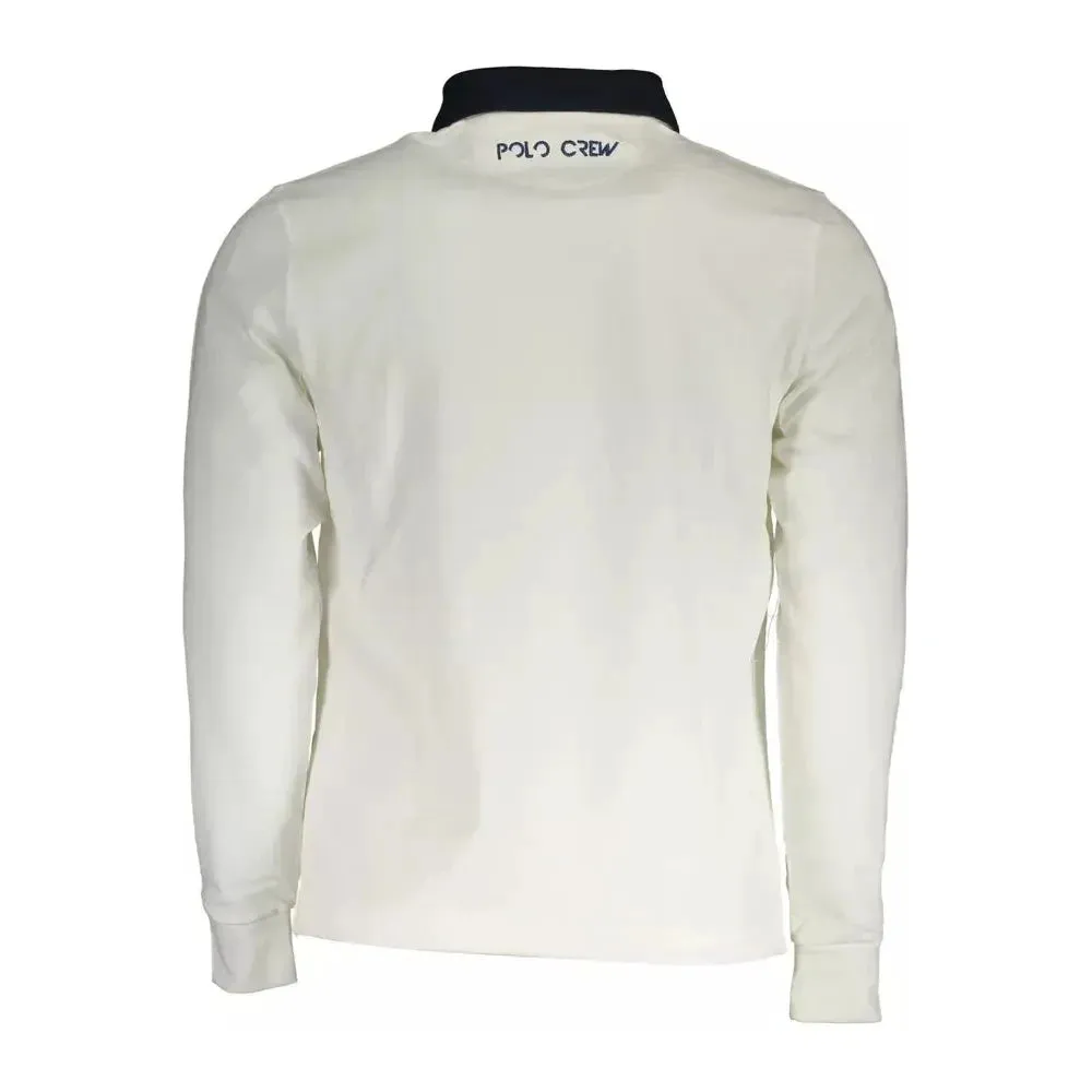 La Martina White Cotton Men Polo Shirt