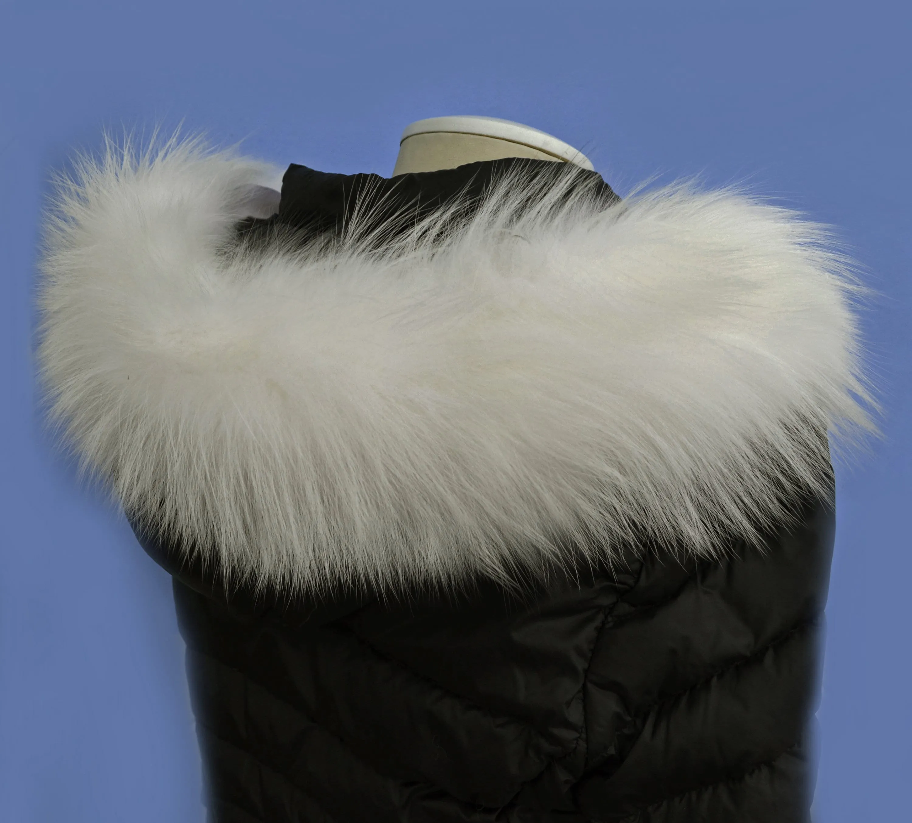 Large IVORY Fox Fur Trim, Collar for Hood (PIECES), 80 cm