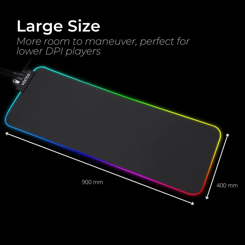 Large RGB Mouse Pad, 4 USB Ports, Anti-slip, Voctus