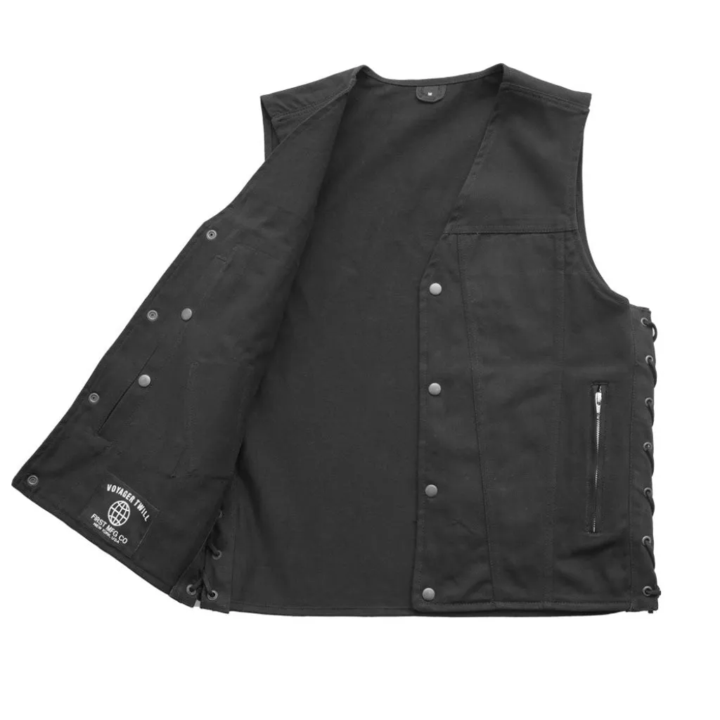 Lone Star Men's Motorcycle Twill Vest - Extreme Biker Leather