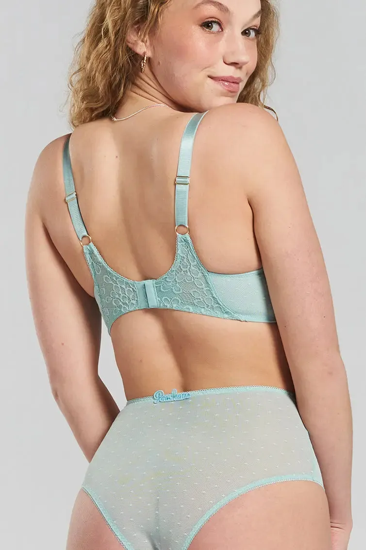 Lotus Recycled-Lace Fuller-Cup Soft Bralette - Fjordland Green