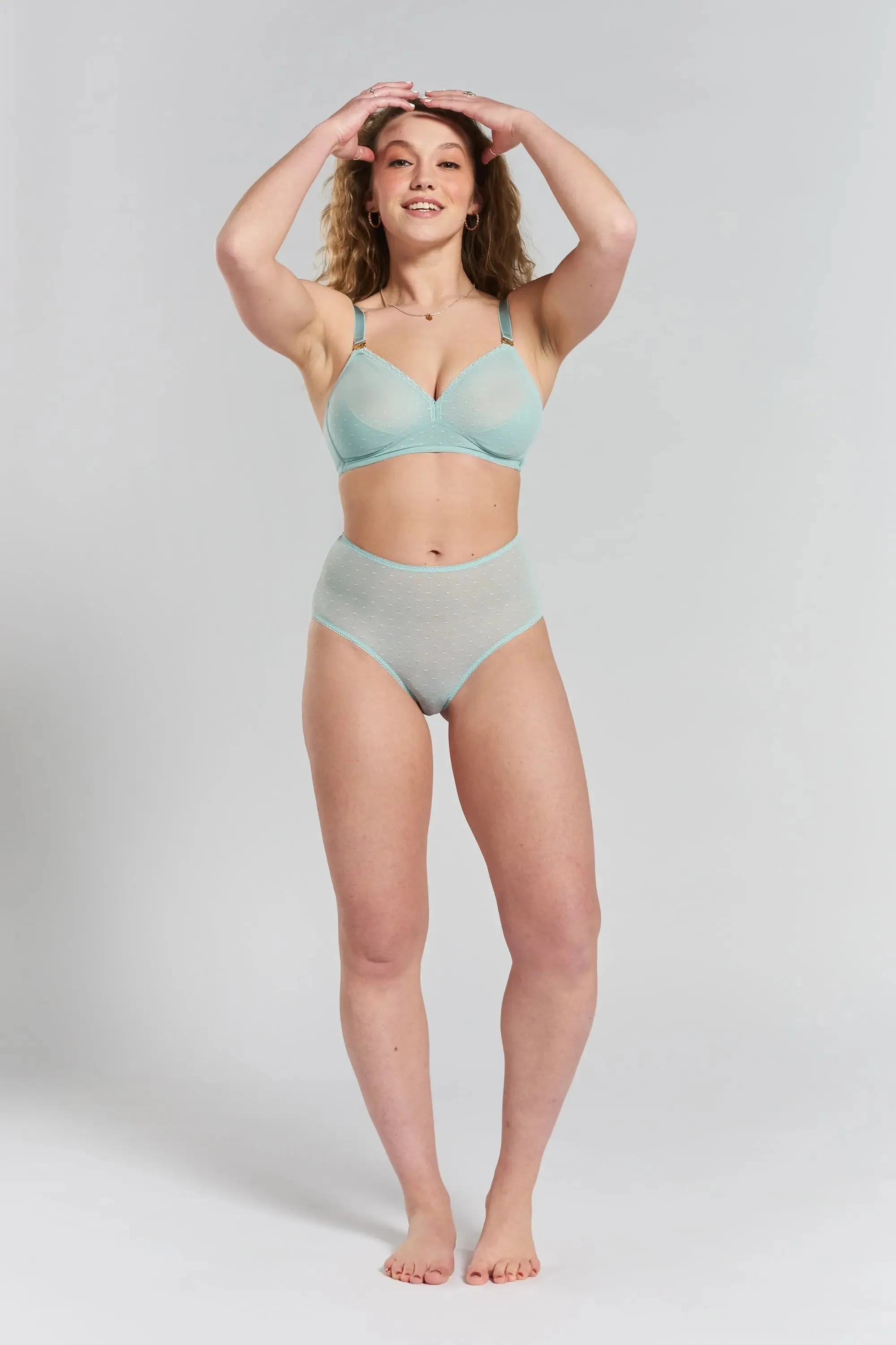 Lotus Recycled-Lace Fuller-Cup Soft Bralette - Fjordland Green