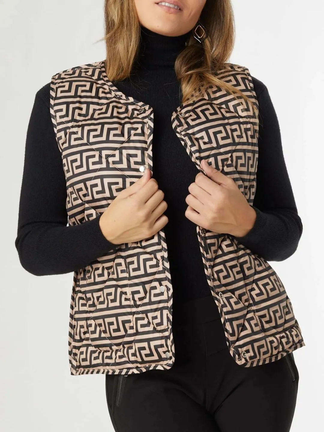 Marlowe Reversible Quilted Vest - Khaki