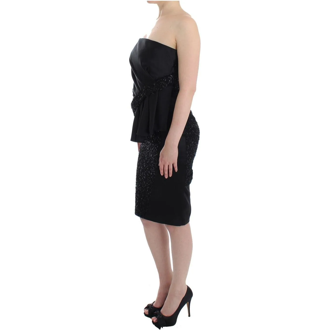 Masha Ma Elegant Strapless Black Dress