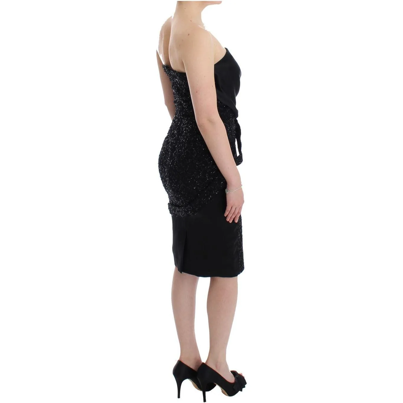 Masha Ma Elegant Strapless Black Dress