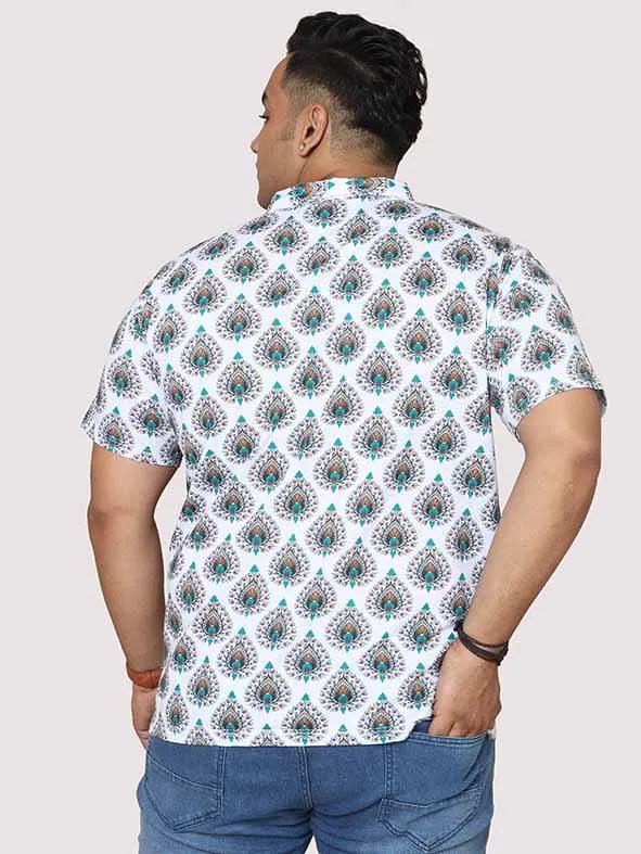 Men Plus Size Ethinic Pattern Digital Printed Polo Collar T-shirt