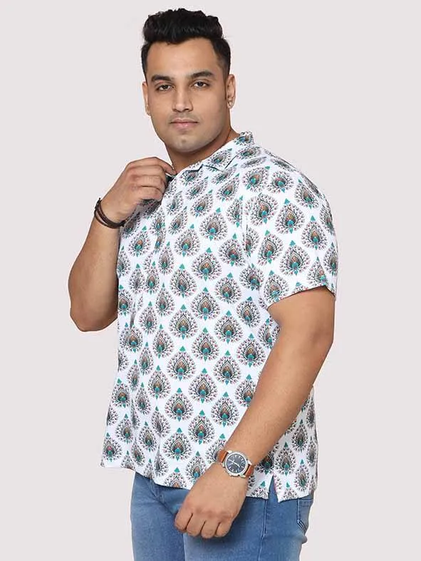 Men Plus Size Ethinic Pattern Digital Printed Polo Collar T-shirt