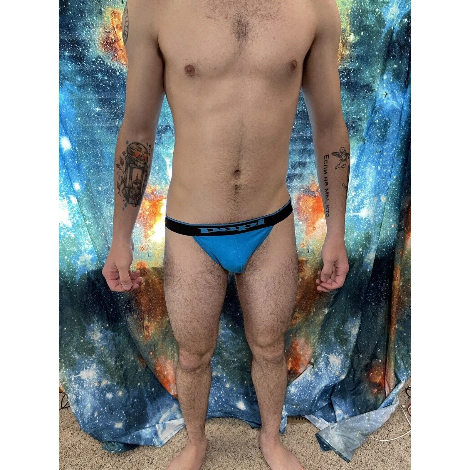 Men's Aqua blue papi jock jockstrap One (1) Medium