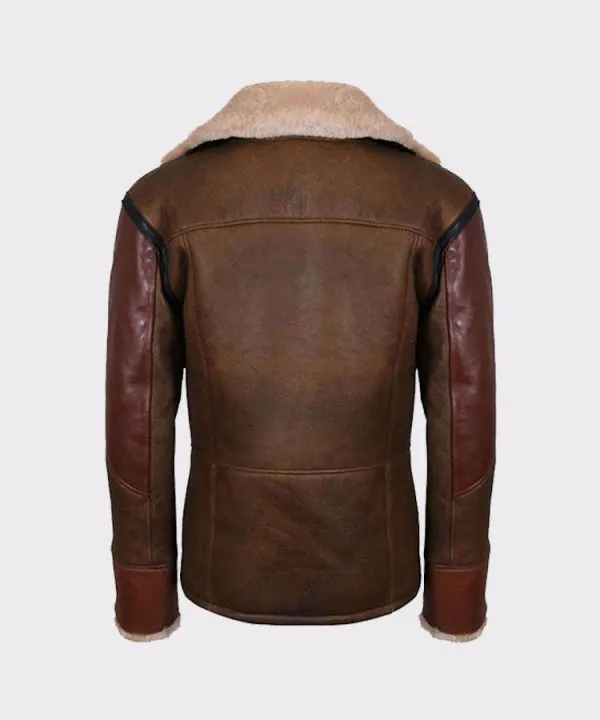 Mens Aviator Raf B3 Leather Bomber Flying Jacket